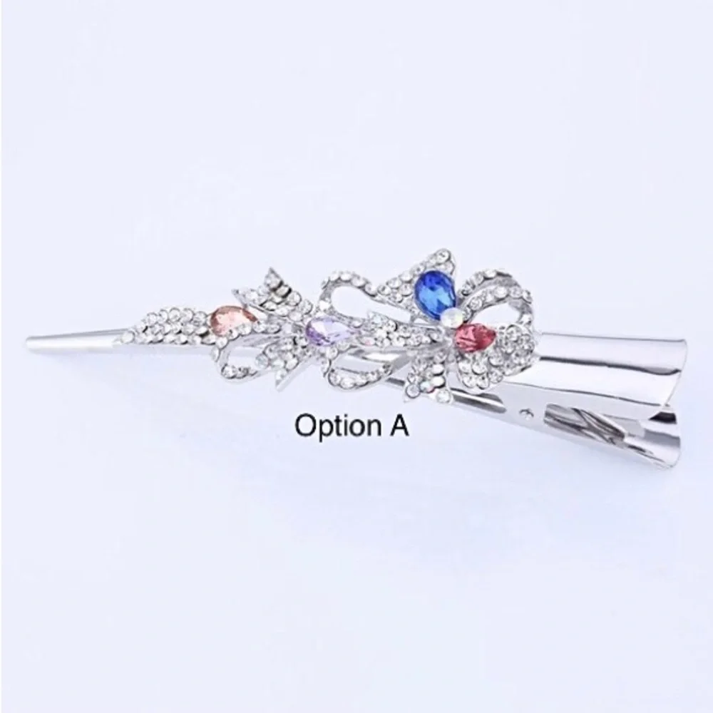 Single Hair Accessories Barrettes For Women Crystal Butterfly Peacock Flower